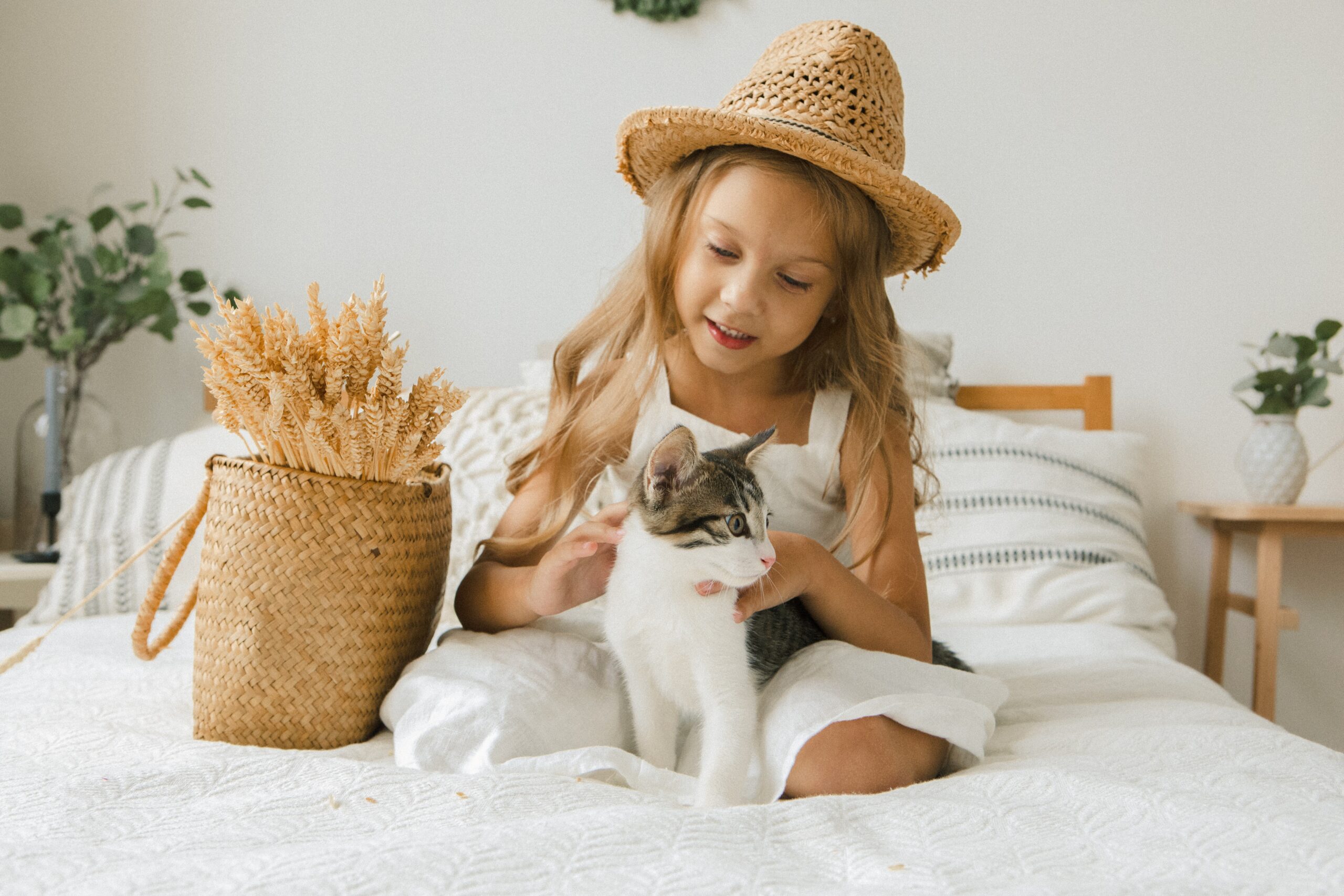 One of the best pets for kids is a cat.