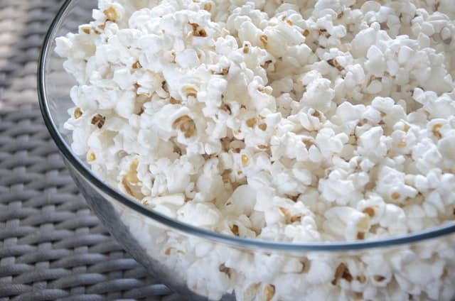 A bowl of freshly made popcorn
