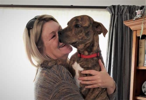 Rebel hugs his mum Teresa