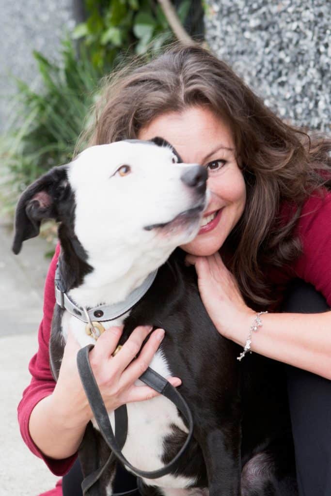 canine emotional detox dog trainer Maria Alojaman with a dog