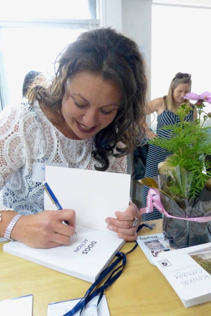 Maria Alojaman at a book signing