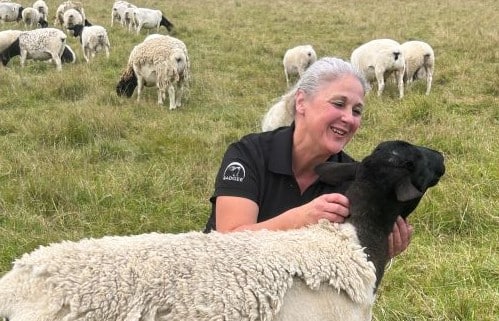 Juliette Ransley, PD Pet Insurance BDM with one of her gorgeous sheep