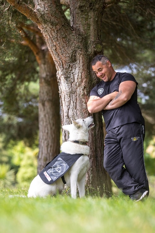 This copyrighted image shows Delta, a PTSD service dog