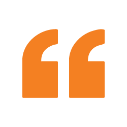 Large, bold, orange quotation mark symbol on a solid black background—perfect for highlighting key messages about pet insurance NZ.