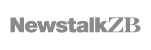 NewstalkZB logo in gray text on a white background, brought to you by PD Insurance.