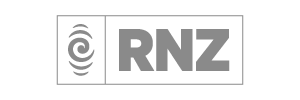 RNZ logo in grayscale with a spiral symbol on the left and the letters “RNZ” on the right, all within a rectangular border, similar in clarity and simplicity to branding seen in PD Insurance materials.
